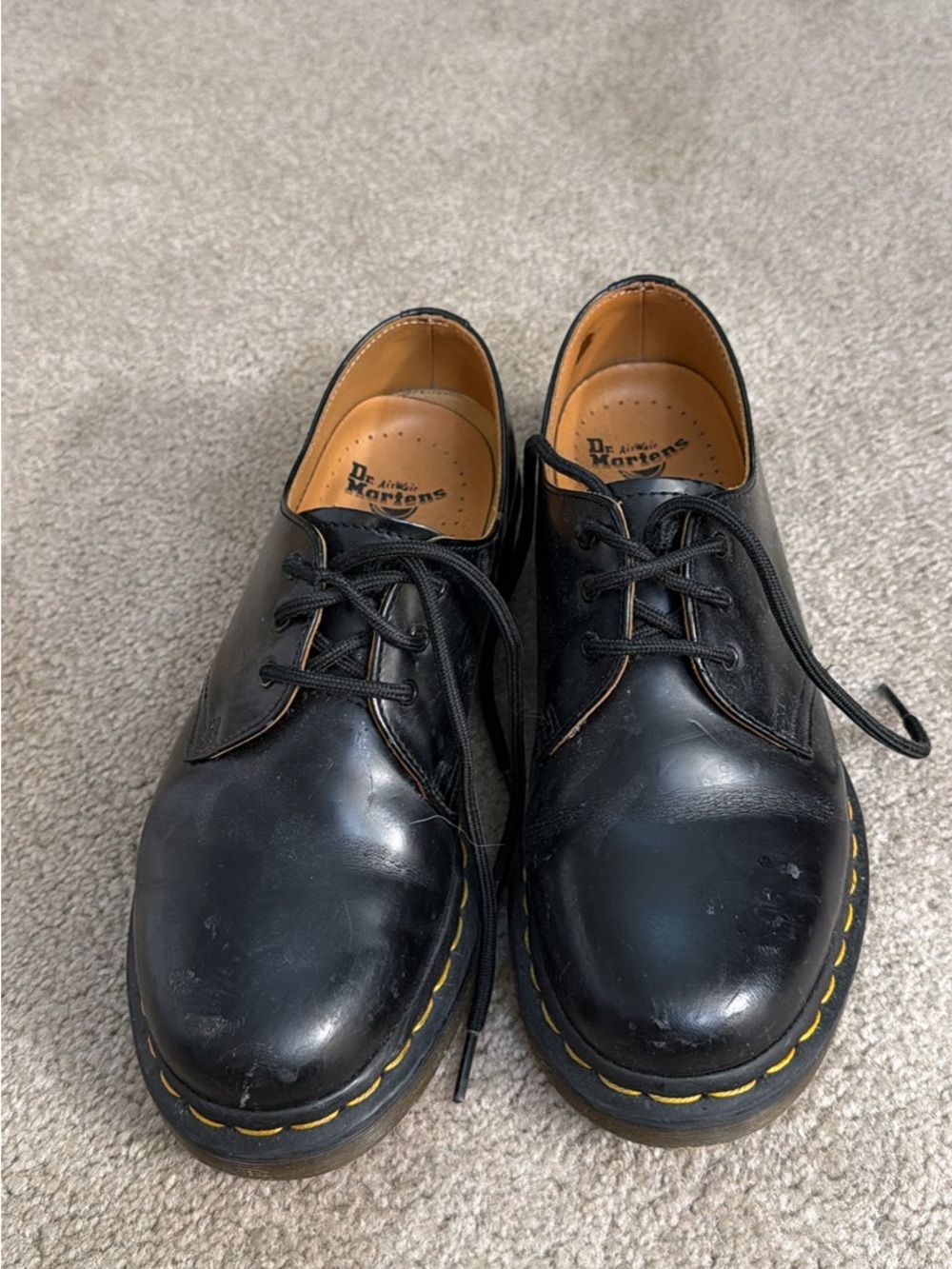 Dr. Martens Women’s 3-Eye Black Leather Shoes